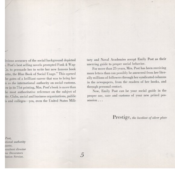 Vintage Book Silver Etiquette By Emily Post 1952 Related Paperwork Sales - Picture 7 of 13